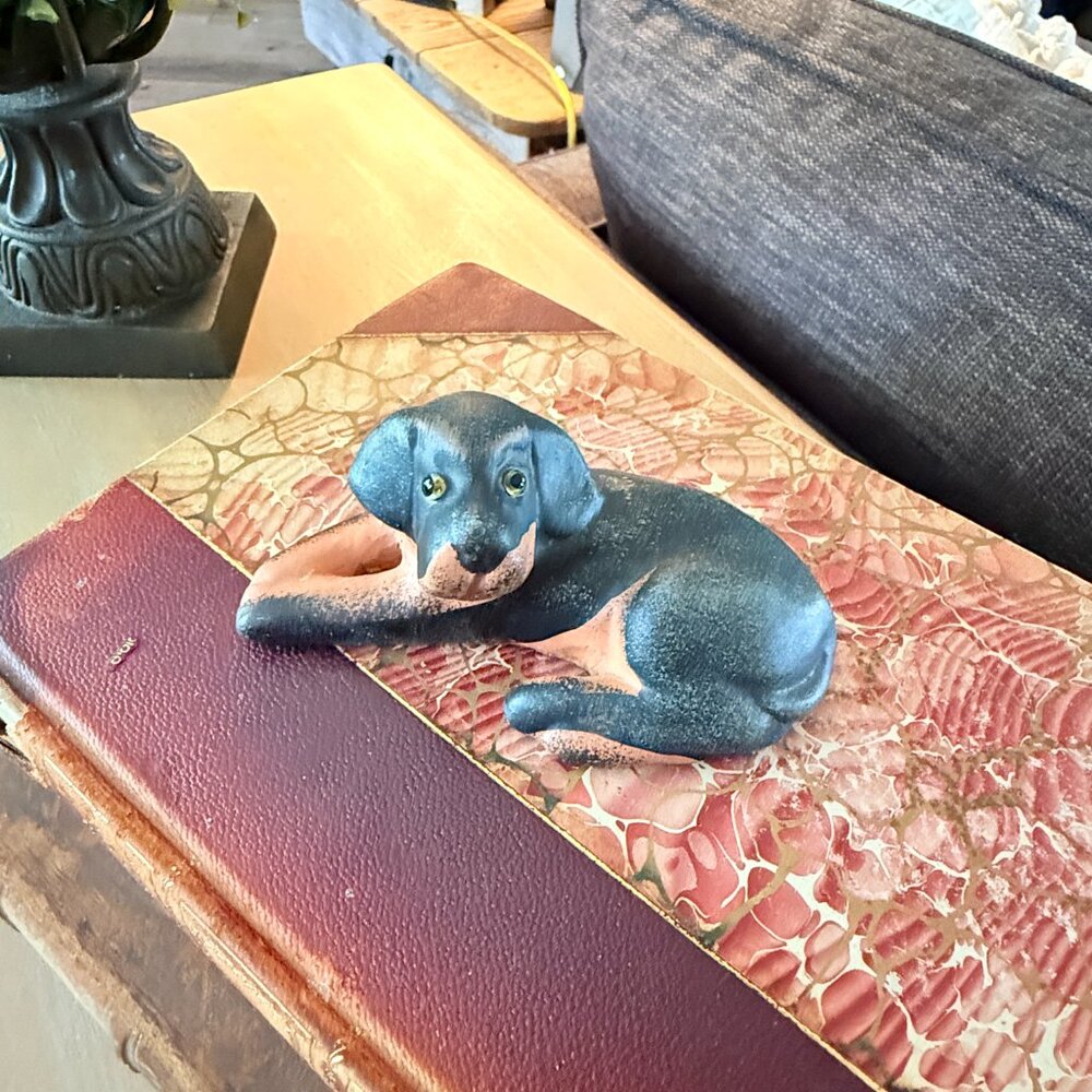 💰3/$15💰OOAK Vintage terracotta dog with glass eyes - Picture 11 of 16